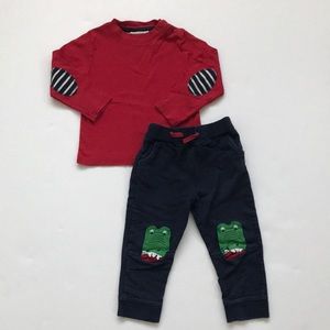 JoJo Maman Bebe Shirt Dinosaur Sweatpants Set